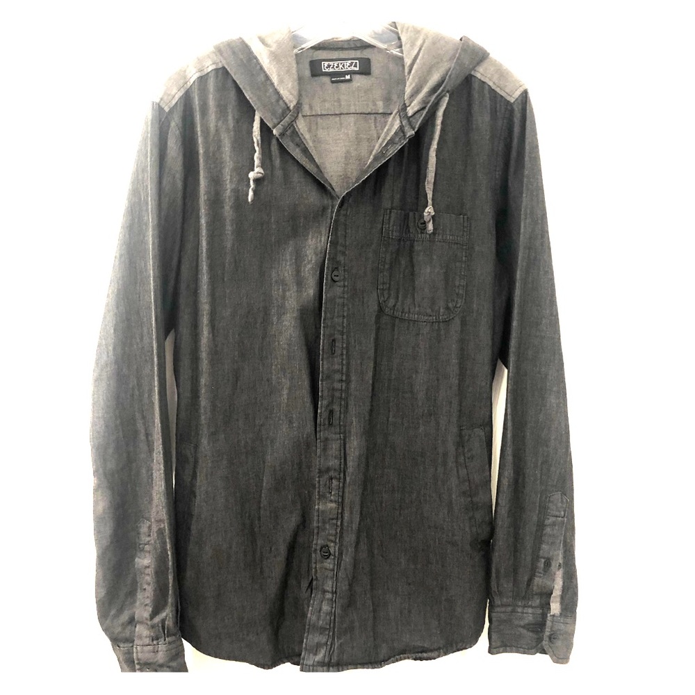 Button Up with hood and pockets